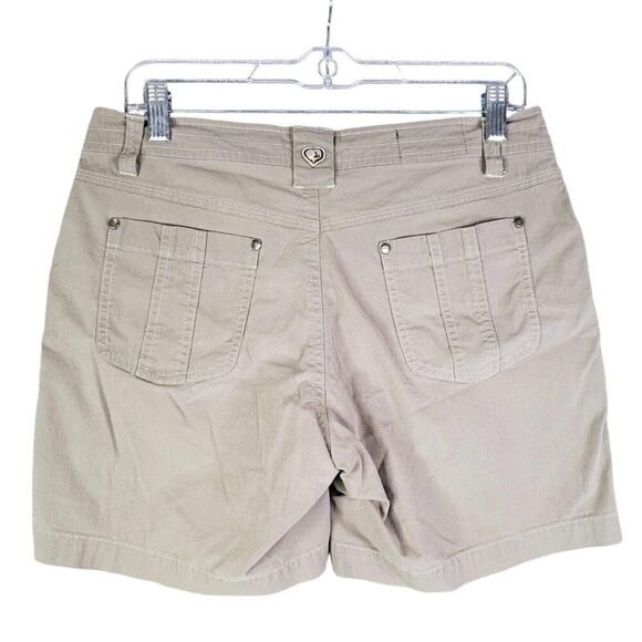 Kuhl Shorts Womens Size 8 Tan Beige Pockets Logo Hiking Canvas 32 - Picture 3 of 13